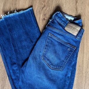 rag & bone Women's Indigo Straight Leg High Rise Jeans